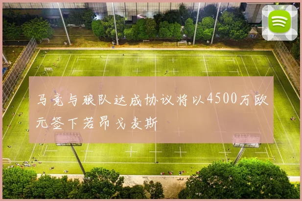 马竞与狼队达成协议将以4500万欧元签下若昂戈麦斯